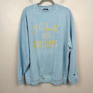 Vintage‎ Y2K Champion UCLA Bruins Sweatshirt Mens Large Light Blue Distressed